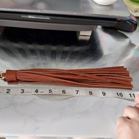 Leather Tassel Handbag Charm Clip On Accessory Nice Bag Charm - Picture 3 of 3